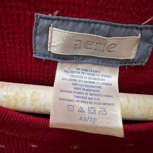 Vintage Aerie red waffle knit thermal size xs - Picture 3 of 5